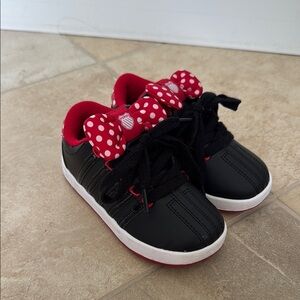 K.Swiss Bold Black and Red Sneakers with Playful Accents